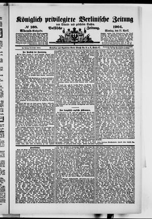 Königlich privilegirte Berlinische Zeitung von Staats- und gelehrten Sachen vom 11.04.1904