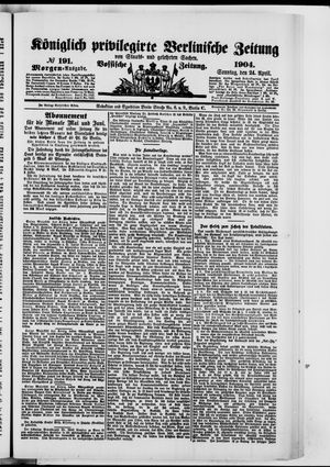 Königlich privilegirte Berlinische Zeitung von Staats- und gelehrten Sachen vom 24.04.1904