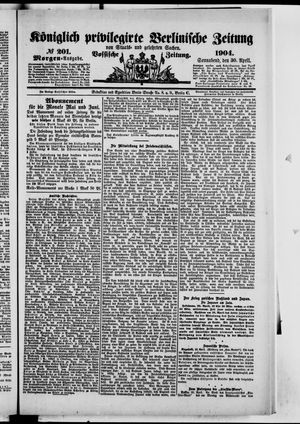 Königlich privilegirte Berlinische Zeitung von Staats- und gelehrten Sachen vom 30.04.1904
