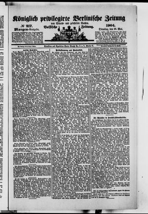 Königlich privilegirte Berlinische Zeitung von Staats- und gelehrten Sachen vom 10.05.1904