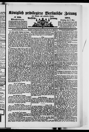 Königlich privilegirte Berlinische Zeitung von Staats- und gelehrten Sachen vom 17.05.1904