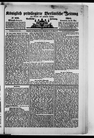 Königlich privilegirte Berlinische Zeitung von Staats- und gelehrten Sachen vom 21.05.1904