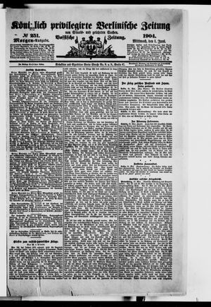 Königlich privilegirte Berlinische Zeitung von Staats- und gelehrten Sachen vom 01.06.1904