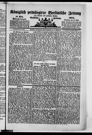 Königlich privilegirte Berlinische Zeitung von Staats- und gelehrten Sachen vom 14.06.1904