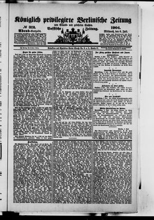 Königlich privilegirte Berlinische Zeitung von Staats- und gelehrten Sachen vom 06.07.1904