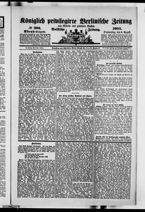 Königlich privilegirte Berlinische Zeitung von Staats- und gelehrten Sachen vom 04.08.1904
