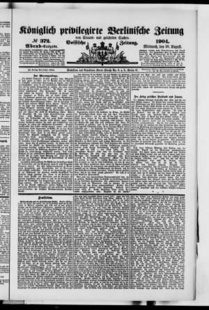 Königlich privilegirte Berlinische Zeitung von Staats- und gelehrten Sachen vom 10.08.1904