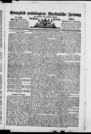 Königlich privilegirte Berlinische Zeitung von Staats- und gelehrten Sachen vom 07.09.1904