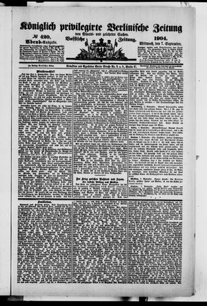Königlich privilegirte Berlinische Zeitung von Staats- und gelehrten Sachen vom 07.09.1904