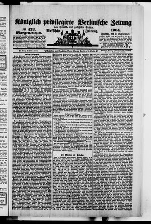 Königlich privilegirte Berlinische Zeitung von Staats- und gelehrten Sachen vom 09.09.1904