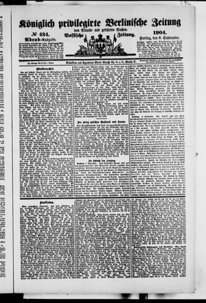 Königlich privilegirte Berlinische Zeitung von Staats- und gelehrten Sachen vom 09.09.1904