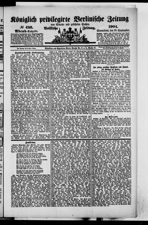 Königlich privilegirte Berlinische Zeitung von Staats- und gelehrten Sachen vom 10.09.1904