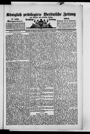 Königlich privilegirte Berlinische Zeitung von Staats- und gelehrten Sachen vom 21.09.1904