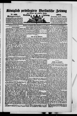 Königlich privilegirte Berlinische Zeitung von Staats- und gelehrten Sachen vom 06.10.1904