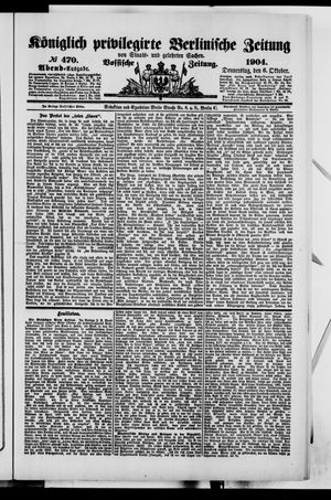 Königlich privilegirte Berlinische Zeitung von Staats- und gelehrten Sachen vom 06.10.1904