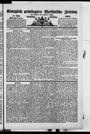 Königlich privilegirte Berlinische Zeitung von Staats- und gelehrten Sachen vom 13.10.1904