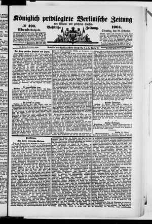 Königlich privilegirte Berlinische Zeitung von Staats- und gelehrten Sachen vom 18.10.1904