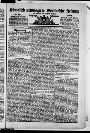 Königlich privilegirte Berlinische Zeitung von Staats- und gelehrten Sachen vom 19.10.1904