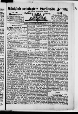 Königlich privilegirte Berlinische Zeitung von Staats- und gelehrten Sachen vom 25.10.1904