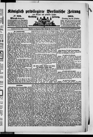 Königlich privilegirte Berlinische Zeitung von Staats- und gelehrten Sachen vom 25.10.1904