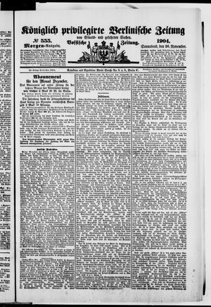 Königlich privilegirte Berlinische Zeitung von Staats- und gelehrten Sachen vom 26.11.1904