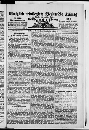 Königlich privilegirte Berlinische Zeitung von Staats- und gelehrten Sachen vom 29.11.1904