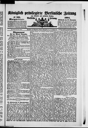 Königlich privilegirte Berlinische Zeitung von Staats- und gelehrten Sachen vom 30.11.1904