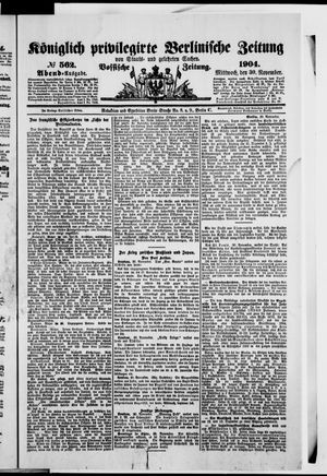 Königlich privilegirte Berlinische Zeitung von Staats- und gelehrten Sachen vom 30.11.1904