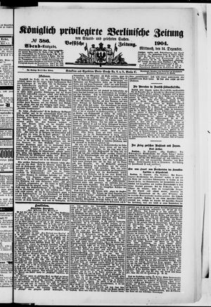 Königlich privilegirte Berlinische Zeitung von Staats- und gelehrten Sachen vom 14.12.1904