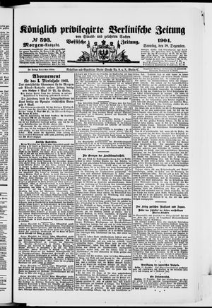 Königlich privilegirte Berlinische Zeitung von Staats- und gelehrten Sachen vom 18.12.1904