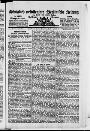 Königlich privilegirte Berlinische Zeitung von Staats- und gelehrten Sachen vom 20.12.1904