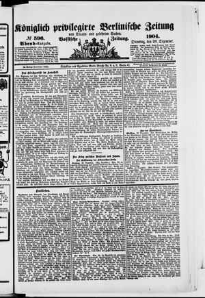 Königlich privilegirte Berlinische Zeitung von Staats- und gelehrten Sachen vom 20.12.1904