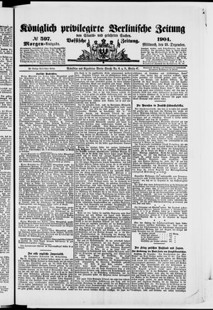 Königlich privilegirte Berlinische Zeitung von Staats- und gelehrten Sachen vom 21.12.1904