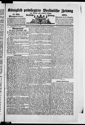 Königlich privilegirte Berlinische Zeitung von Staats- und gelehrten Sachen on Dec 31, 1904