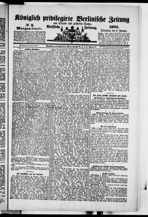 Königlich privilegirte Berlinische Zeitung von Staats- und gelehrten Sachen vom 03.01.1905