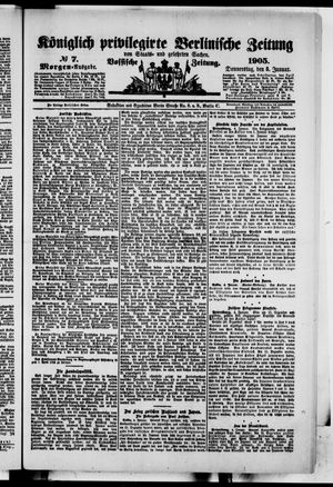 Königlich privilegirte Berlinische Zeitung von Staats- und gelehrten Sachen vom 05.01.1905