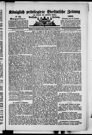 Königlich privilegirte Berlinische Zeitung von Staats- und gelehrten Sachen vom 10.01.1905