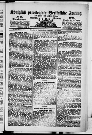 Königlich privilegirte Berlinische Zeitung von Staats- und gelehrten Sachen vom 10.01.1905