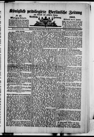 Königlich privilegirte Berlinische Zeitung von Staats- und gelehrten Sachen vom 11.01.1905