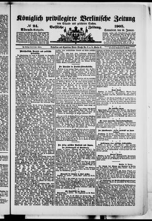 Königlich privilegirte Berlinische Zeitung von Staats- und gelehrten Sachen vom 14.01.1905