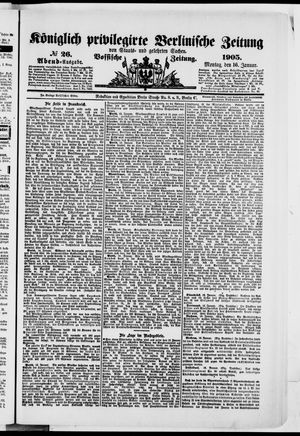 Königlich privilegirte Berlinische Zeitung von Staats- und gelehrten Sachen vom 16.01.1905