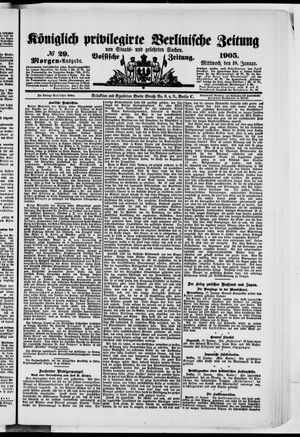 Königlich privilegirte Berlinische Zeitung von Staats- und gelehrten Sachen vom 18.01.1905