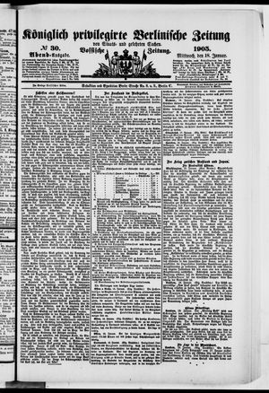 Königlich privilegirte Berlinische Zeitung von Staats- und gelehrten Sachen vom 18.01.1905