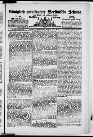 Königlich privilegirte Berlinische Zeitung von Staats- und gelehrten Sachen vom 21.01.1905