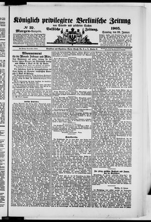 Königlich privilegirte Berlinische Zeitung von Staats- und gelehrten Sachen vom 22.01.1905