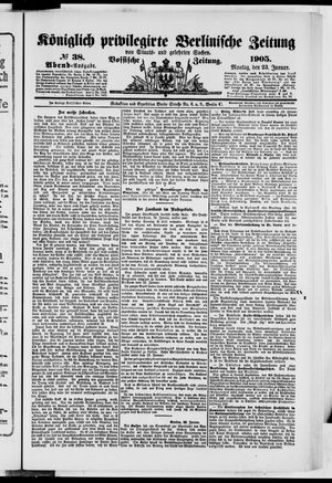 Königlich privilegirte Berlinische Zeitung von Staats- und gelehrten Sachen vom 23.01.1905