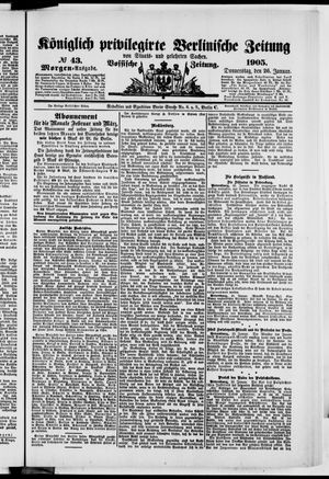 Königlich privilegirte Berlinische Zeitung von Staats- und gelehrten Sachen vom 26.01.1905