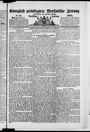 Königlich privilegirte Berlinische Zeitung von Staats- und gelehrten Sachen vom 26.01.1905