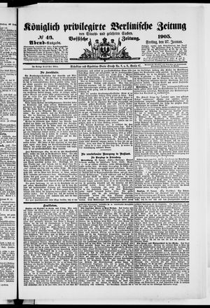 Königlich privilegirte Berlinische Zeitung von Staats- und gelehrten Sachen vom 27.01.1905