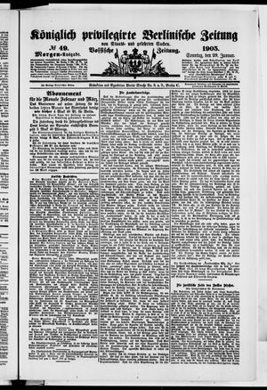 Königlich privilegirte Berlinische Zeitung von Staats- und gelehrten Sachen vom 29.01.1905